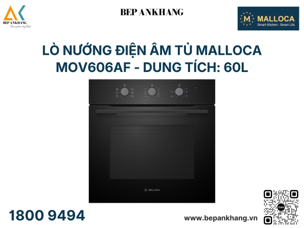 Lò nướng điện âm tủ Malloca - MOV606AF - dung tích 60L
